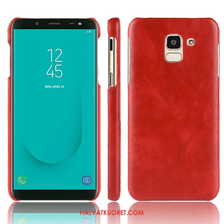 Samsung Galaxy J6 Kuoret Murtumaton Litsi Puhelimen, Samsung Galaxy J6 Kuori Kova Suojaus Braun