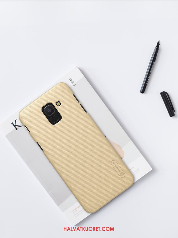 Samsung Galaxy J6 Kuoret Suojaus Musta Tähti, Samsung Galaxy J6 Kuori Pesty Suede Murtumaton