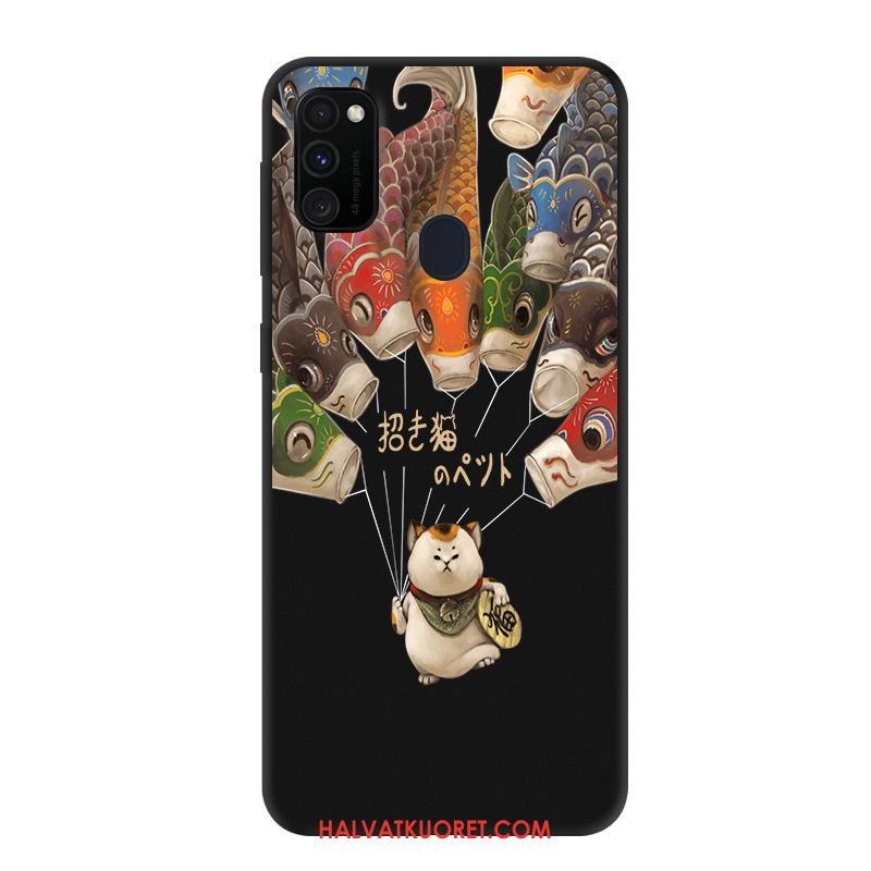 Samsung Galaxy M30s Kuoret Murtumaton Trendi Tähti, Samsung Galaxy M30s Kuori Suojaus Musta