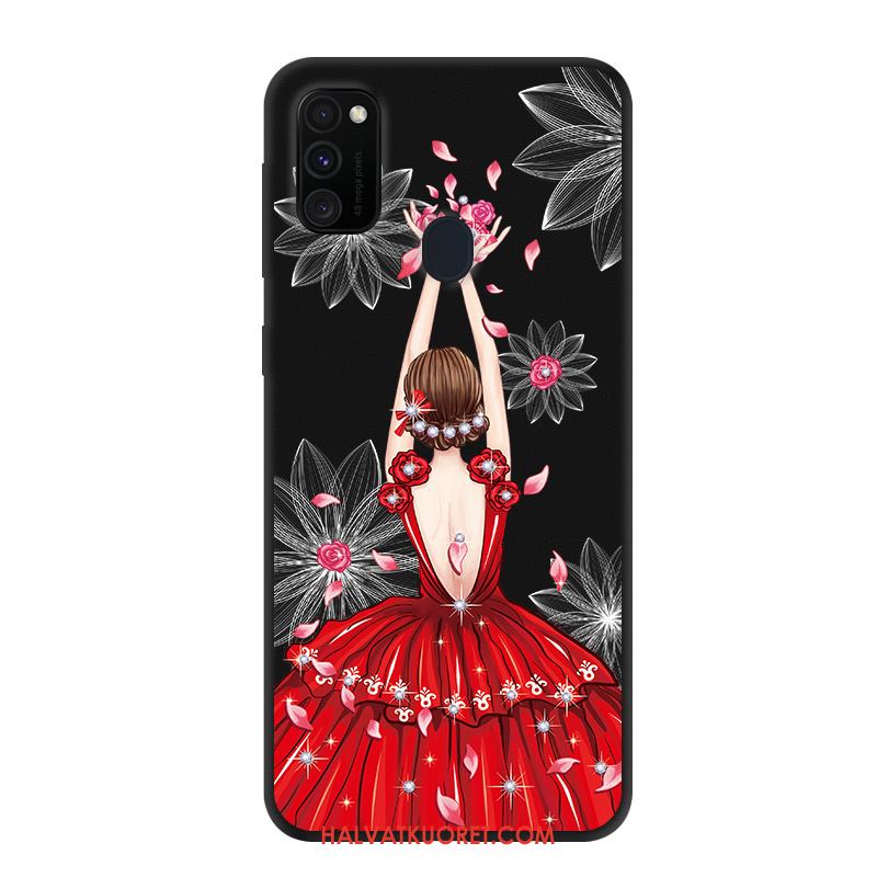 Samsung Galaxy M30s Kuoret Murtumaton Trendi Tähti, Samsung Galaxy M30s Kuori Suojaus Musta