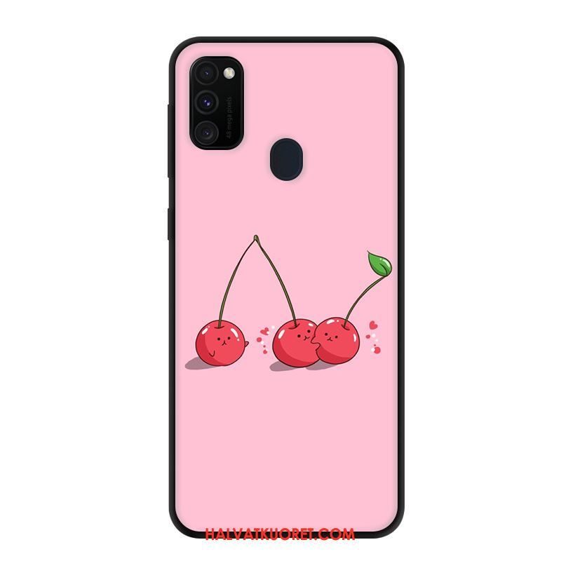 Samsung Galaxy M30s Kuoret Net Red Pesty Suede Jauhe, Samsung Galaxy M30s Kuori Suojaus