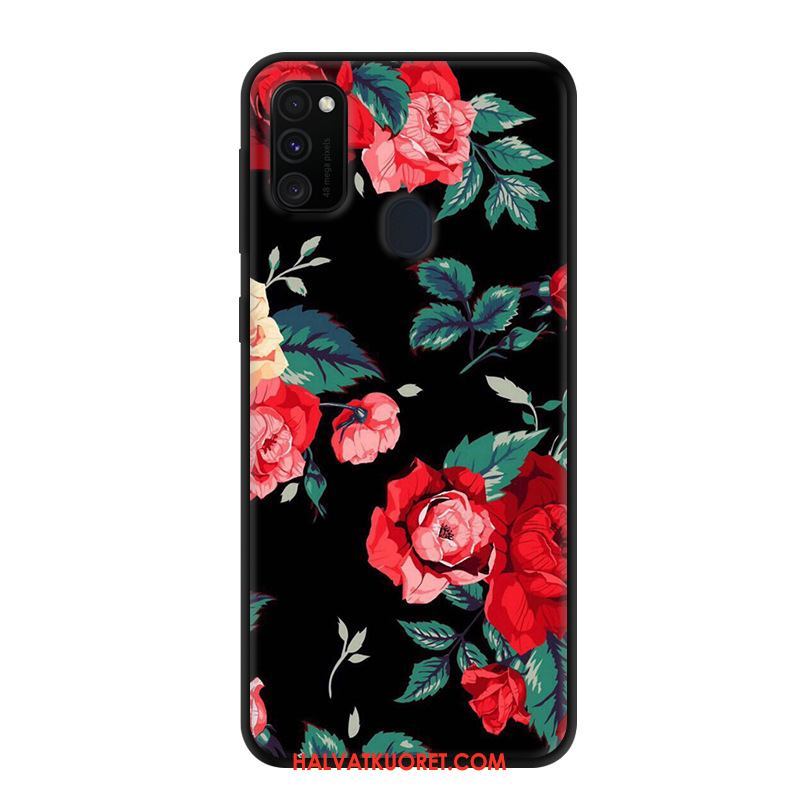 Samsung Galaxy M30s Kuoret Net Red Pesty Suede Jauhe, Samsung Galaxy M30s Kuori Suojaus