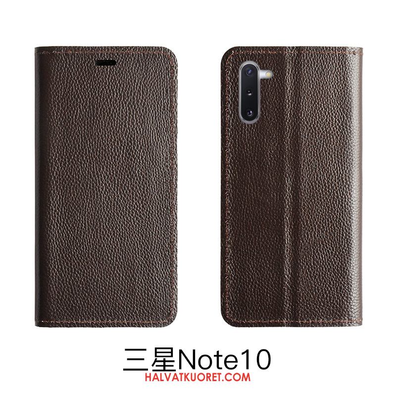 Samsung Galaxy Note 10 Lite Kuoret Aito Nahka Kotelo Nahkakotelo, Samsung Galaxy Note 10 Lite Kuori Kukkakuvio Punainen