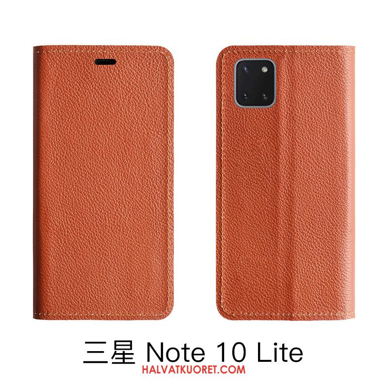 Samsung Galaxy Note 10 Lite Kuoret Aito Nahka Kotelo Nahkakotelo, Samsung Galaxy Note 10 Lite Kuori Kukkakuvio Punainen