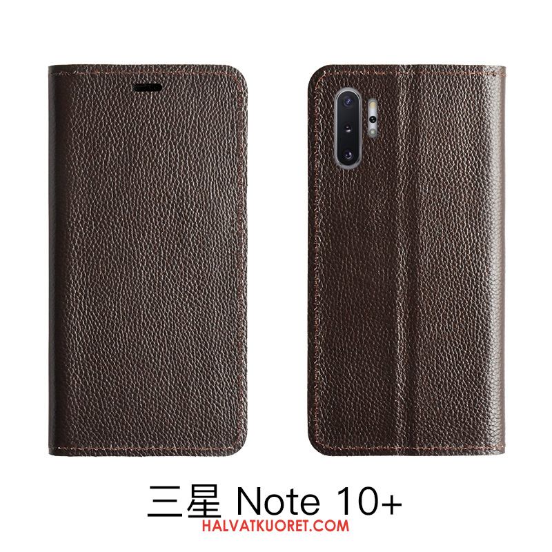 Samsung Galaxy Note 10 Lite Kuoret Aito Nahka Kotelo Nahkakotelo, Samsung Galaxy Note 10 Lite Kuori Kukkakuvio Punainen