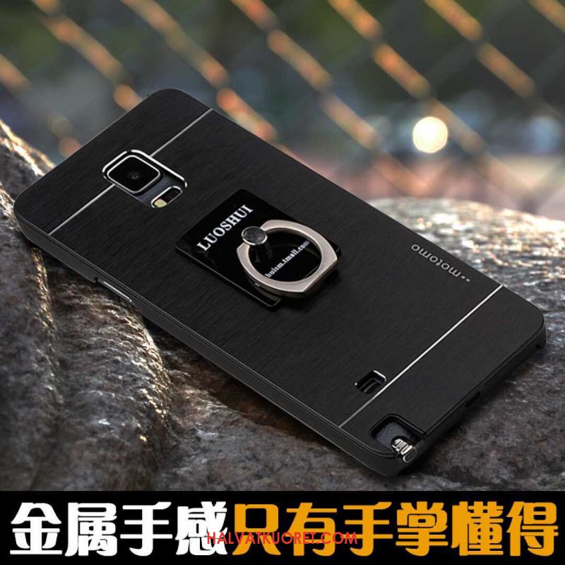 Samsung Galaxy Note 4 Kuoret Metalli Rengas Tuki, Samsung Galaxy Note 4 Kuori Harmaa