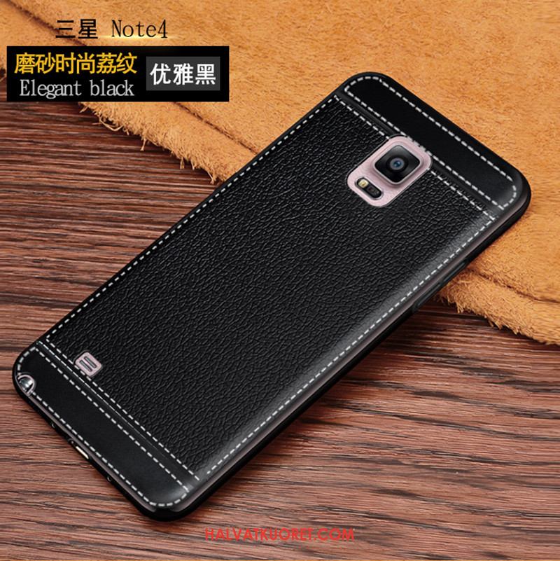 Samsung Galaxy Note 4 Kuoret Puhelimen Pesty Suede Musta, Samsung Galaxy Note 4 Kuori Kotelo