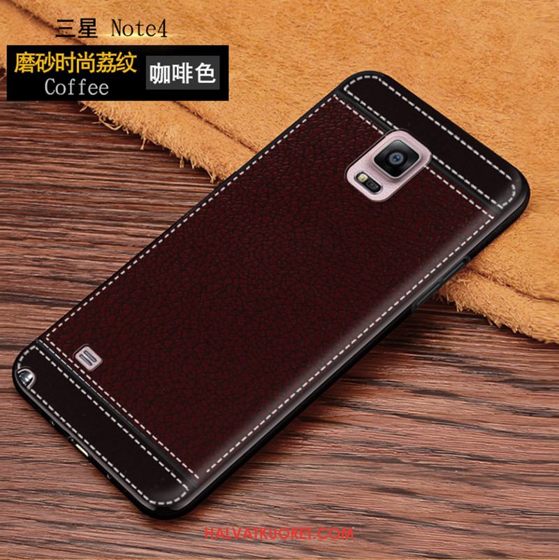 Samsung Galaxy Note 4 Kuoret Puhelimen Pesty Suede Musta, Samsung Galaxy Note 4 Kuori Kotelo