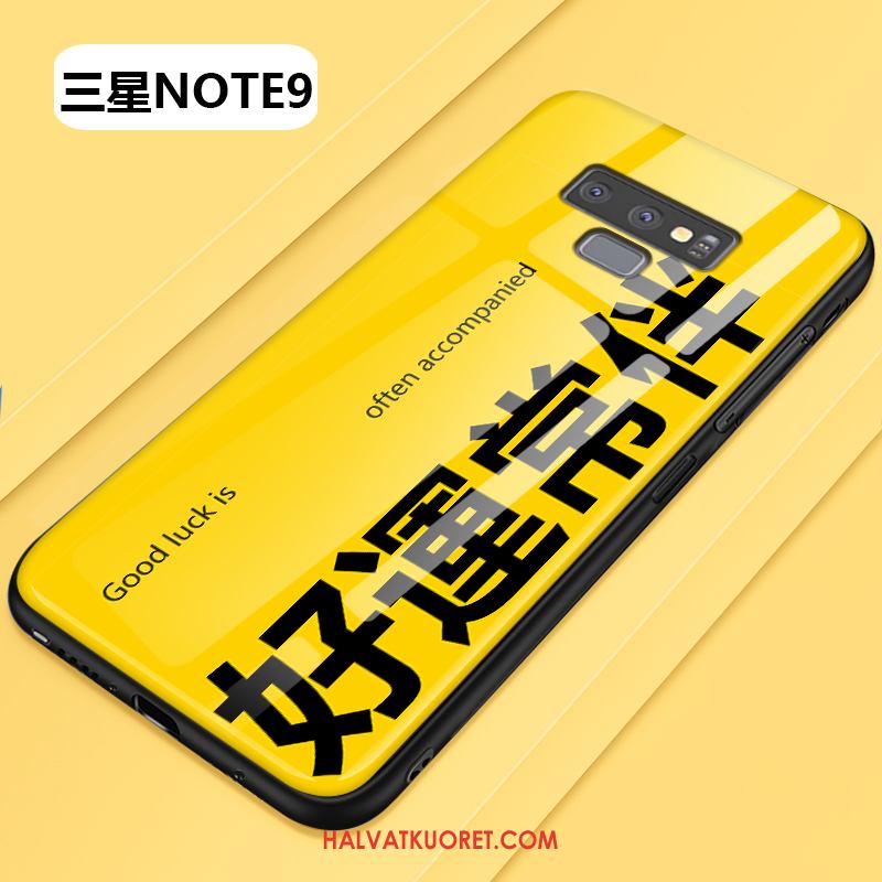 Samsung Galaxy Note 9 Kuoret Silikoni Murtumaton Karkaisu, Samsung Galaxy Note 9 Kuori Persoonallisuus Keltainen