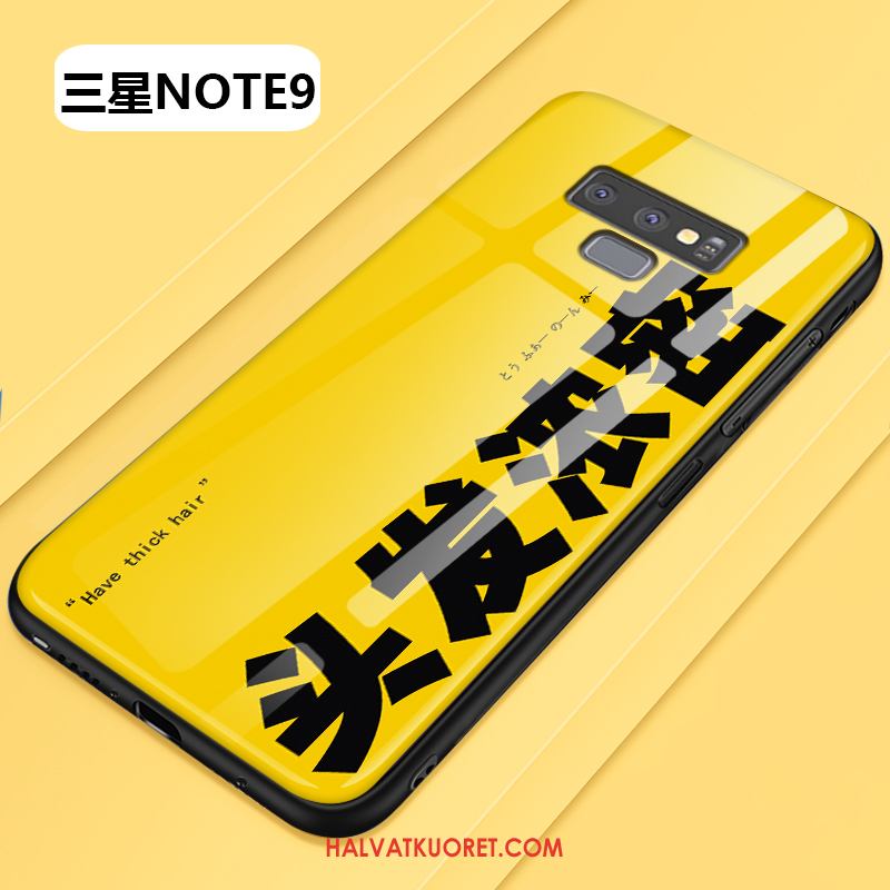 Samsung Galaxy Note 9 Kuoret Silikoni Murtumaton Karkaisu, Samsung Galaxy Note 9 Kuori Persoonallisuus Keltainen