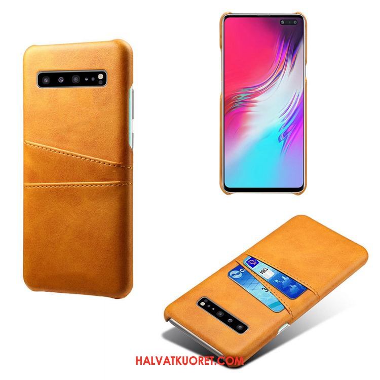 Samsung Galaxy S10 5g Kuoret Persoonallisuus Puhelimen Kukkakuvio, Samsung Galaxy S10 5g Kuori Kotelo Nahka Braun