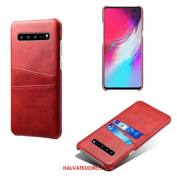 Samsung Galaxy S10 5g Kuoret Persoonallisuus Puhelimen Kukkakuvio, Samsung Galaxy S10 5g Kuori Kotelo Nahka Braun