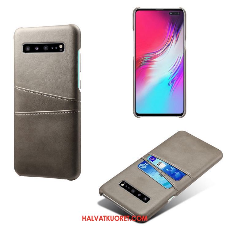 Samsung Galaxy S10 5g Kuoret Persoonallisuus Puhelimen Kukkakuvio, Samsung Galaxy S10 5g Kuori Kotelo Nahka Braun