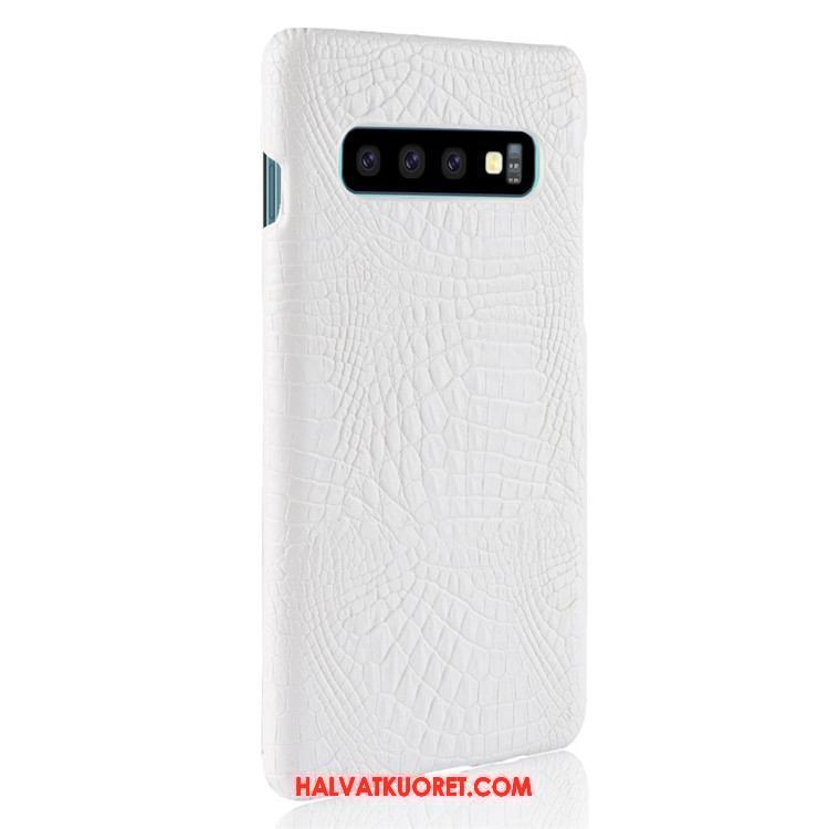 Samsung Galaxy S10+ Kuoret Kova Nahka Krokotiili, Samsung Galaxy S10+ Kuori Puhelimen Suojaus Orange