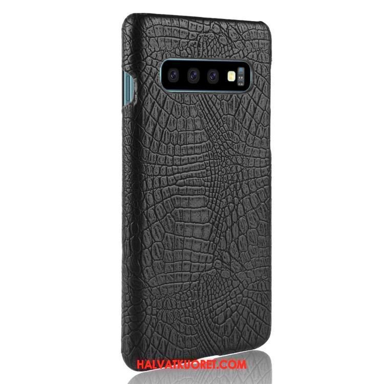 Samsung Galaxy S10+ Kuoret Kova Nahka Krokotiili, Samsung Galaxy S10+ Kuori Puhelimen Suojaus Orange