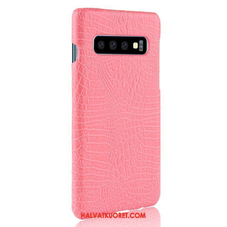 Samsung Galaxy S10+ Kuoret Kova Nahka Krokotiili, Samsung Galaxy S10+ Kuori Puhelimen Suojaus Orange