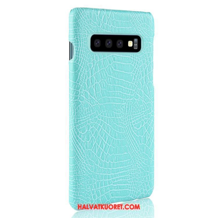 Samsung Galaxy S10+ Kuoret Kova Nahka Krokotiili, Samsung Galaxy S10+ Kuori Puhelimen Suojaus Orange