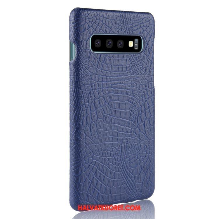 Samsung Galaxy S10+ Kuoret Kova Nahka Krokotiili, Samsung Galaxy S10+ Kuori Puhelimen Suojaus Orange