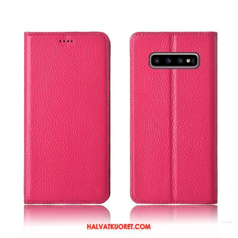 Samsung Galaxy S10+ Kuoret Simpukka All Inclusive Kotelo, Samsung Galaxy S10+ Kuori Nahkakotelo Litsi