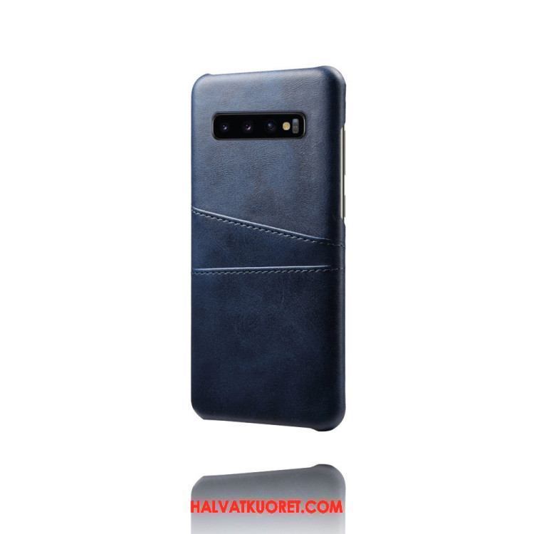 Samsung Galaxy S10 Kuoret Sininen Nahkakotelo, Samsung Galaxy S10 Kuori Suojaus Kortti