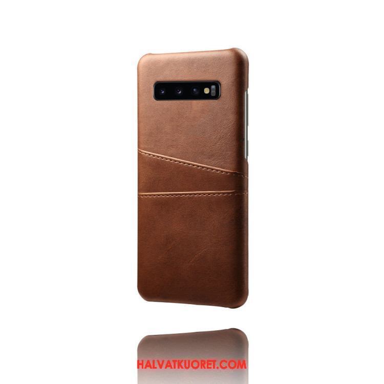 Samsung Galaxy S10 Kuoret Sininen Nahkakotelo, Samsung Galaxy S10 Kuori Suojaus Kortti