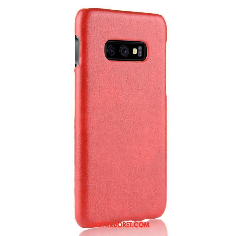 Samsung Galaxy S10e Kuoret Litsi Kotelo Suojaus, Samsung Galaxy S10e Kuori Vuosikerta Nahka Braun