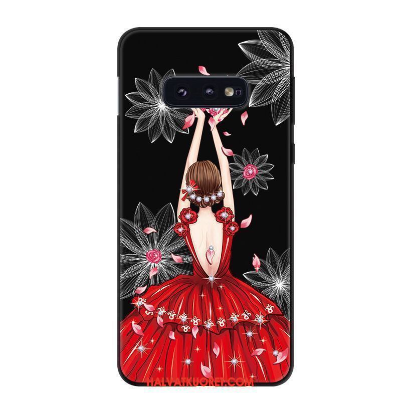 Samsung Galaxy S10e Kuoret Murtumaton Silikoni Suojaus, Samsung Galaxy S10e Kuori Tähti Musta