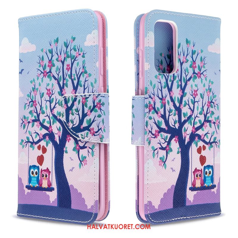 Samsung Galaxy S20+ Kuoret Maalaus Tähti Nahkakotelo, Samsung Galaxy S20+ Kuori Tuki Musta