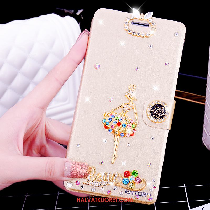 Samsung Galaxy S6 Edge Kuoret Nahkakotelo Rhinestone Inlay, Samsung Galaxy S6 Edge Kuori Tähti Puhelimen