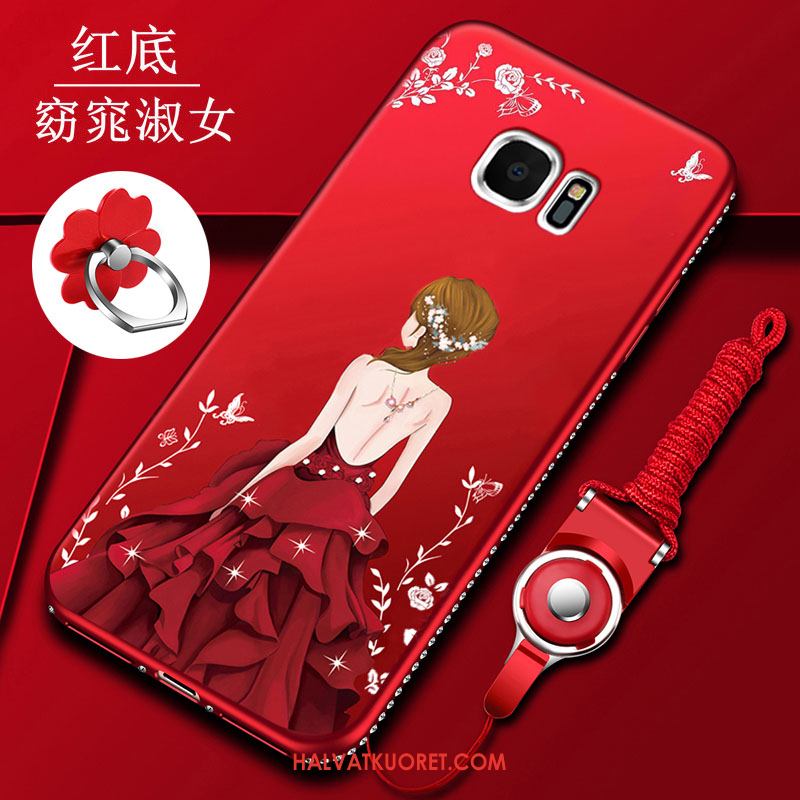 Samsung Galaxy S6 Kuoret Puhelimen Murtumaton, Samsung Galaxy S6 Kuori Silikoni Rhinestone Inlay