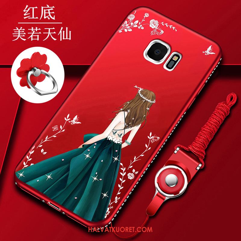 Samsung Galaxy S6 Kuoret Puhelimen Murtumaton, Samsung Galaxy S6 Kuori Silikoni Rhinestone Inlay