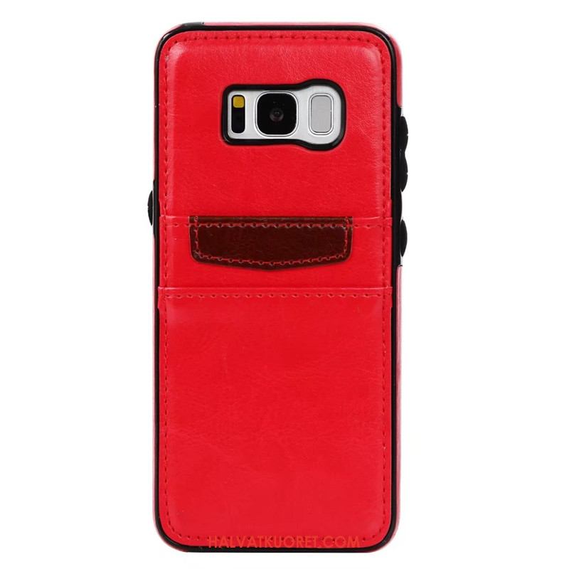 Samsung Galaxy S8+ Kuoret Kortti Luova Murtumaton, Samsung Galaxy S8+ Kuori Nahkakotelo Punainen