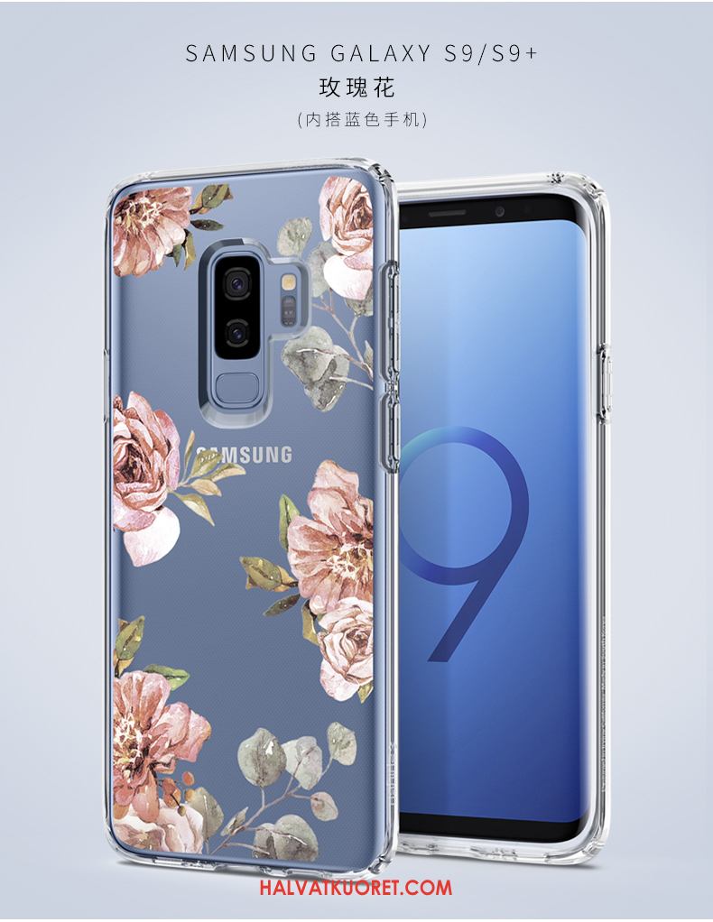 Samsung Galaxy S9+ Kuoret Läpinäkyvä All Inclusive Violetti, Samsung Galaxy S9+ Kuori Silikoni Murtumaton