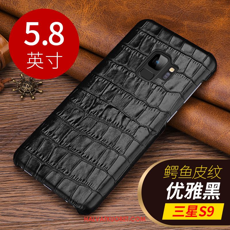 Samsung Galaxy S9 Kuoret Tähti Aito Nahka, Samsung Galaxy S9 Kuori Sininen Trendi