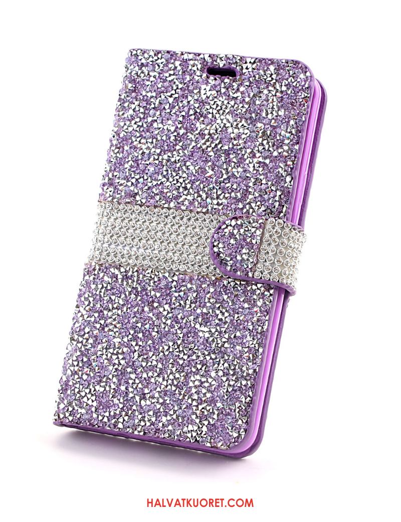 Samsung Galaxy S9+ Kuoret Tähti Kukkakuvio Kotelo, Samsung Galaxy S9+ Kuori Nahkakotelo Rhinestone Inlay