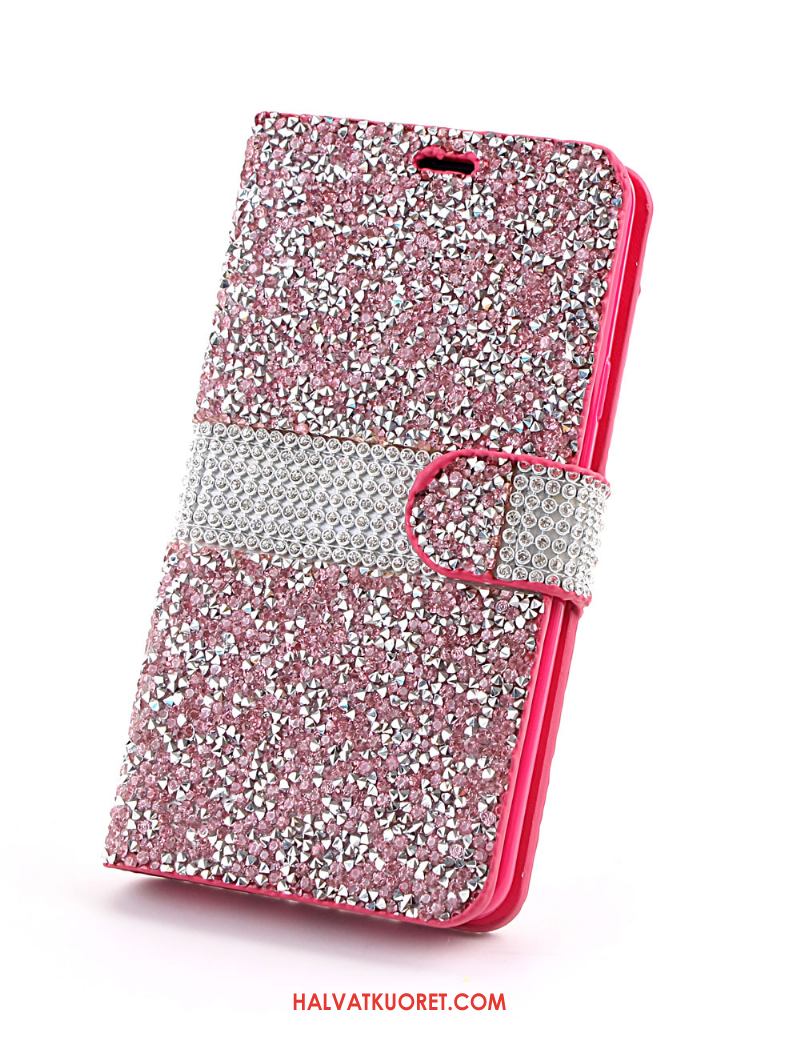 Samsung Galaxy S9+ Kuoret Tähti Kukkakuvio Kotelo, Samsung Galaxy S9+ Kuori Nahkakotelo Rhinestone Inlay