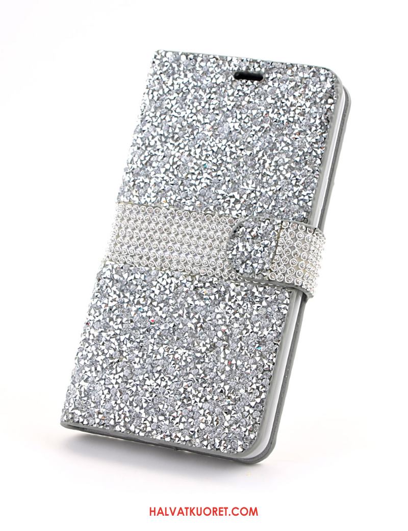 Samsung Galaxy S9+ Kuoret Tähti Kukkakuvio Kotelo, Samsung Galaxy S9+ Kuori Nahkakotelo Rhinestone Inlay