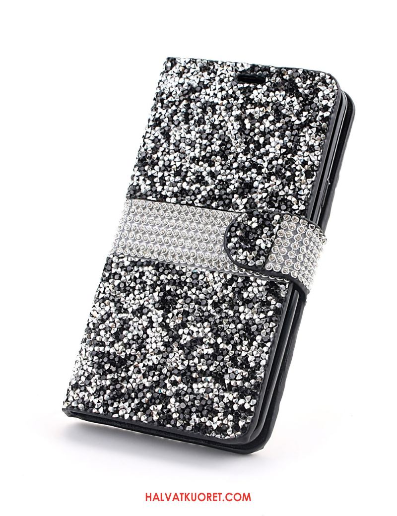 Samsung Galaxy S9+ Kuoret Tähti Kukkakuvio Kotelo, Samsung Galaxy S9+ Kuori Nahkakotelo Rhinestone Inlay