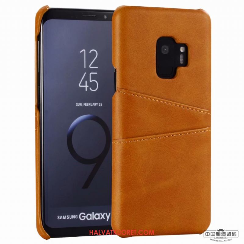 Samsung Galaxy S9 Kuoret Tähti Puhelimen Suojaus, Samsung Galaxy S9 Kuori Keltainen Aito Nahka