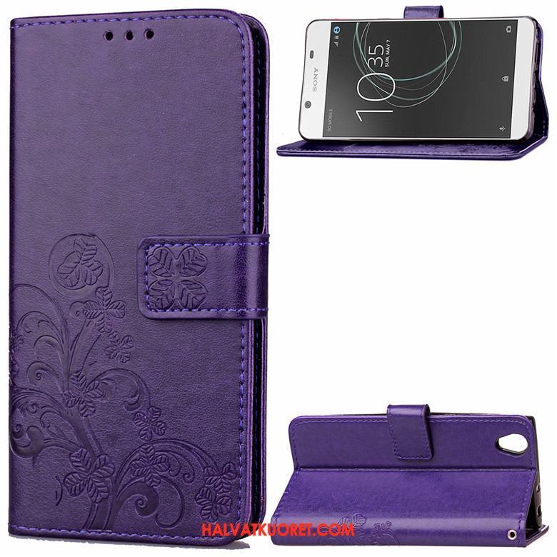 Sony Xperia L1 Kuoret Nahkakotelo Musta Silikoni, Sony Xperia L1 Kuori Suojaus Simpukka