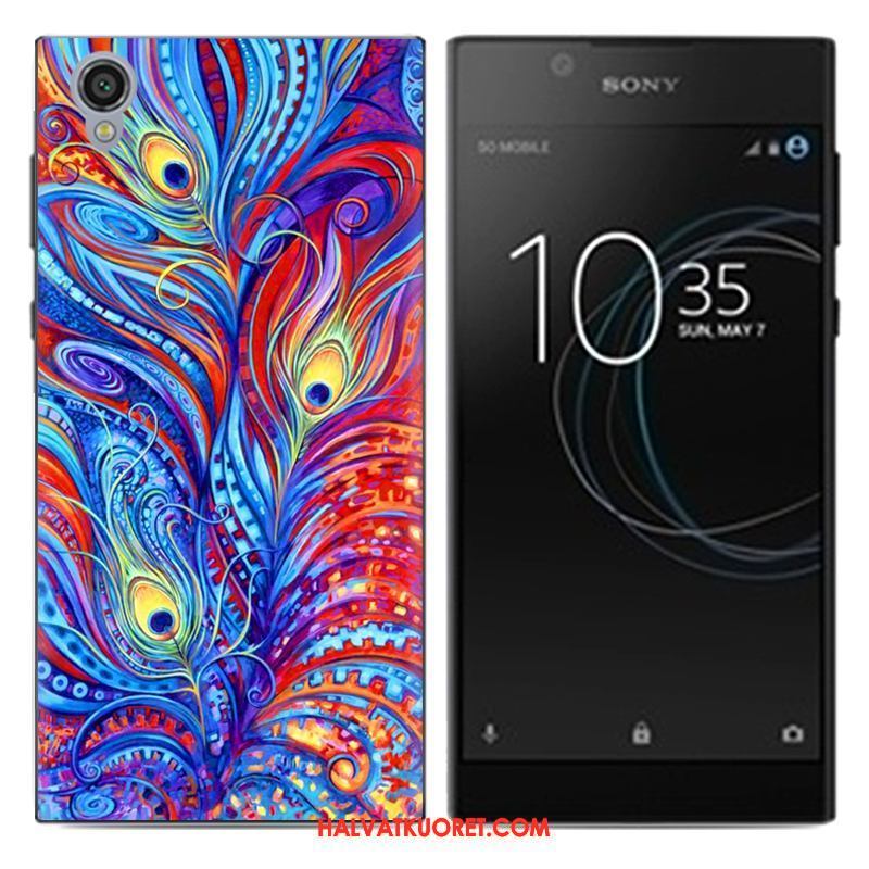 Sony Xperia L1 Kuoret Sarjakuva Kotelo Trendi, Sony Xperia L1 Kuori Luova Sininen Beige