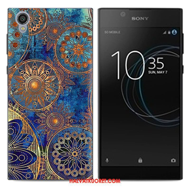 Sony Xperia L1 Kuoret Sarjakuva Kotelo Trendi, Sony Xperia L1 Kuori Luova Sininen Beige