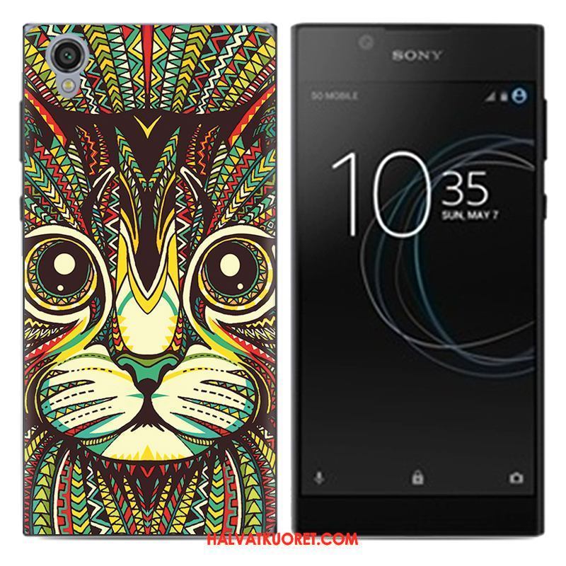 Sony Xperia L1 Kuoret Sarjakuva Kotelo Trendi, Sony Xperia L1 Kuori Luova Sininen Beige