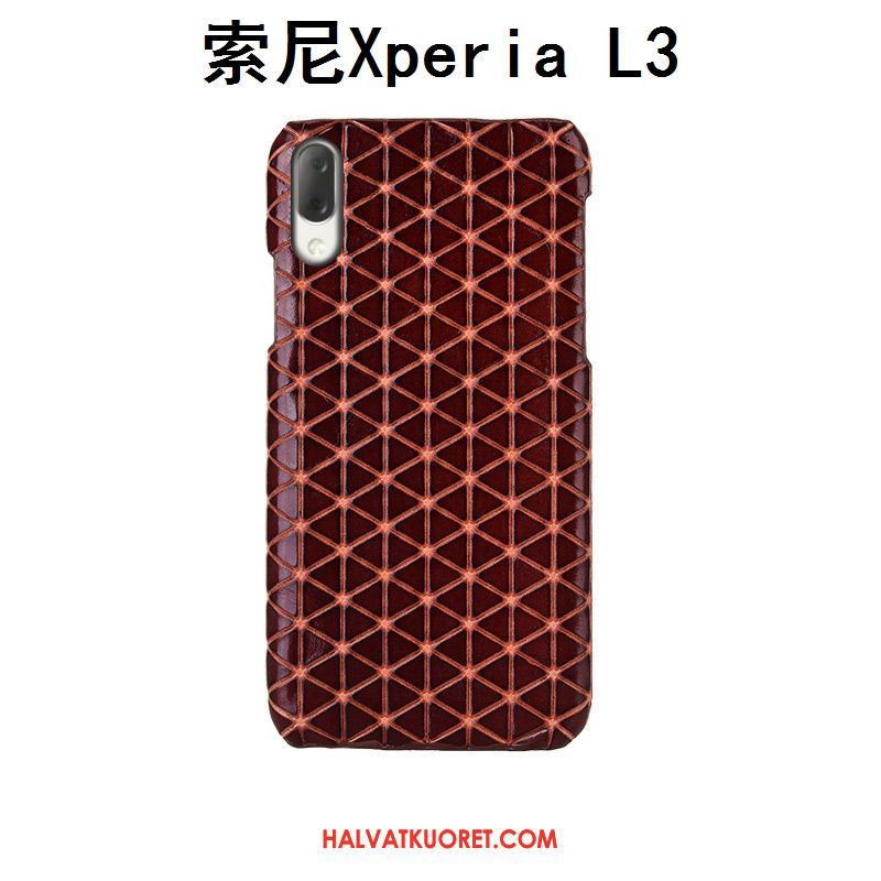 Sony Xperia L3 Kuoret Takakansi Murtumaton Tila, Sony Xperia L3 Kuori Musta Aito Nahka