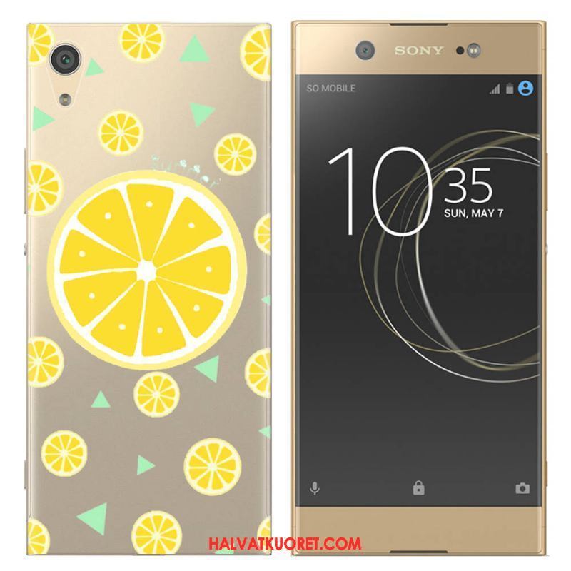 Sony Xperia Xa1 Ultra Kuoret Kotelo Pehmeä Neste Silikoni, Sony Xperia Xa1 Ultra Kuori Sitruuna