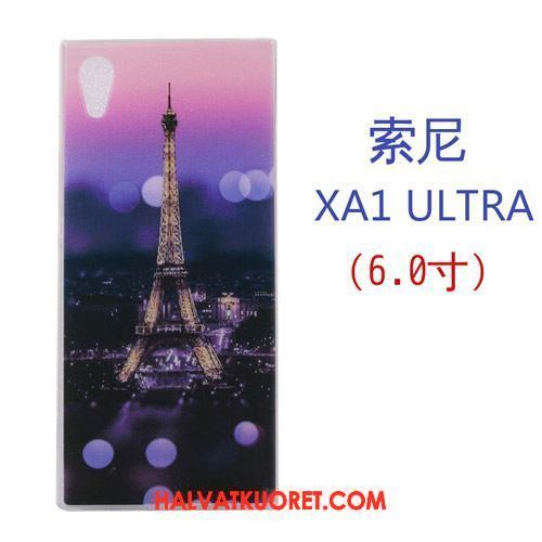 Sony Xperia Xa1 Ultra Kuoret Luova Kotelo Sarjakuva, Sony Xperia Xa1 Ultra Kuori Violetti Pehmeä Neste