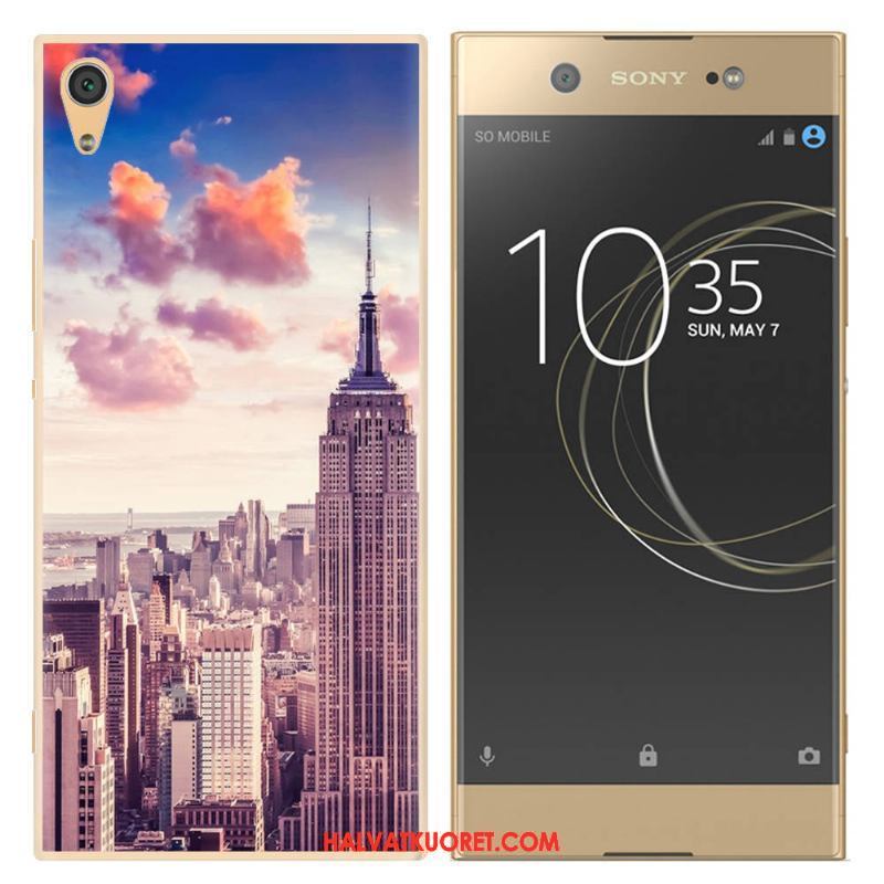 Sony Xperia Xa1 Ultra Kuoret Pehmeä Neste Sininen Valkoinen, Sony Xperia Xa1 Ultra Kuori Maisema Puhelimen