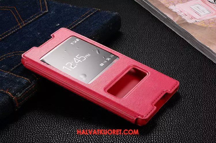 Sony Xperia Z3+ Kuoret Aito Nahka Puhelimen Windows, Sony Xperia Z3+ Kuori Kotelo Suojaus Braun