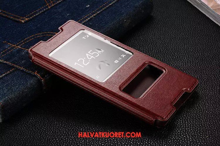 Sony Xperia Z3+ Kuoret Aito Nahka Puhelimen Windows, Sony Xperia Z3+ Kuori Kotelo Suojaus Braun