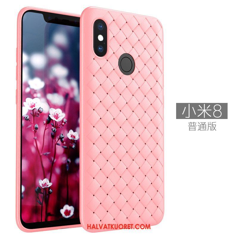 Xiaomi Mi 8 Kuoret Hengittävä Kukkakuvio Liukumaton, Xiaomi Mi 8 Kuori Pieni Punainen Beige